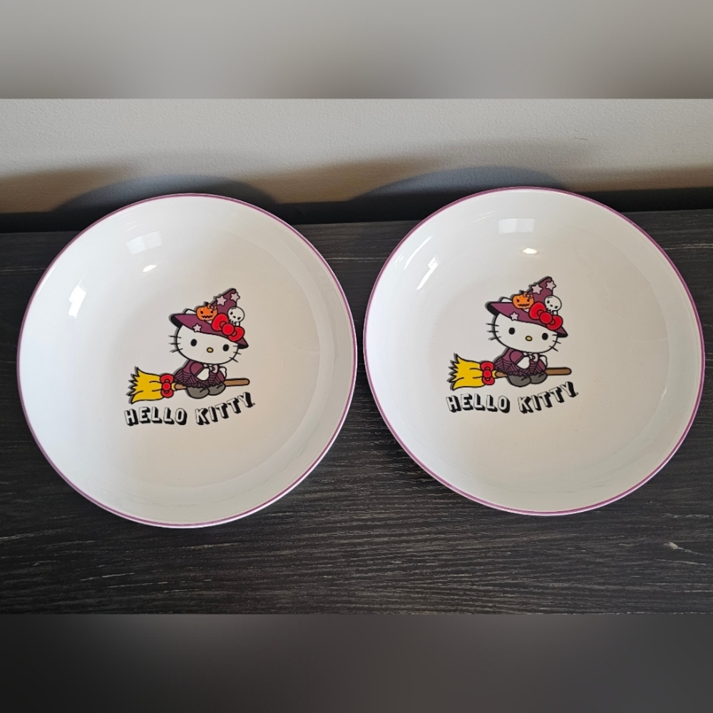 Hello Kitty Witch Halloween Pasta Bowls Set of 2 NWT